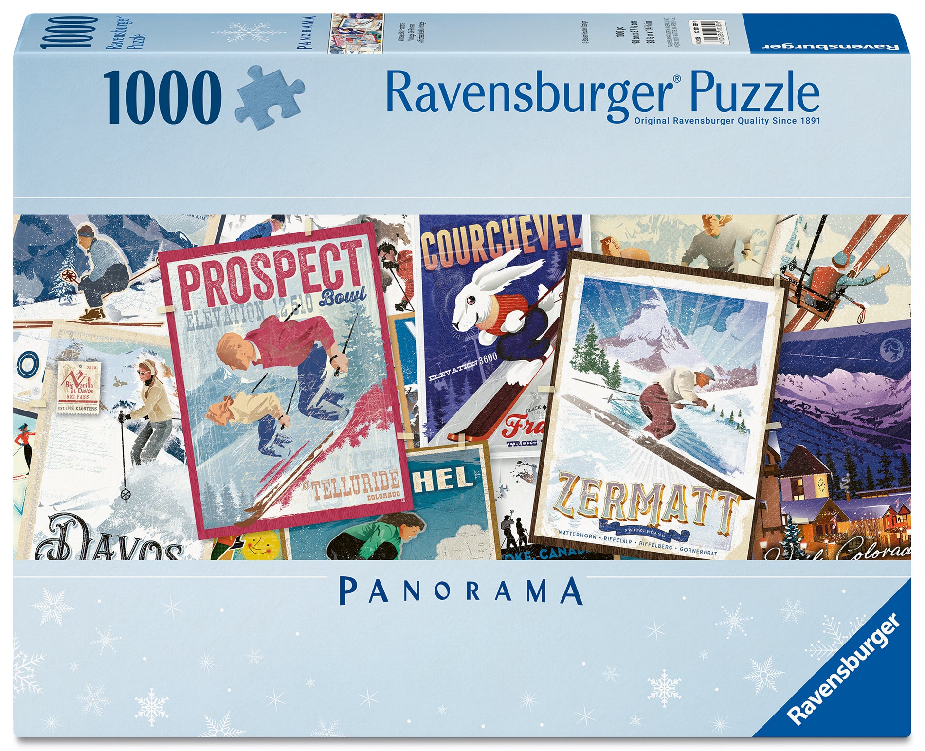 Puslespill 1000 Vintage Skiplakater Ravensburger