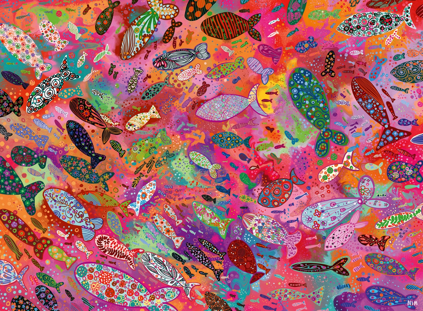 Puslespill 500 Fish In Fuchsia Ravensburger