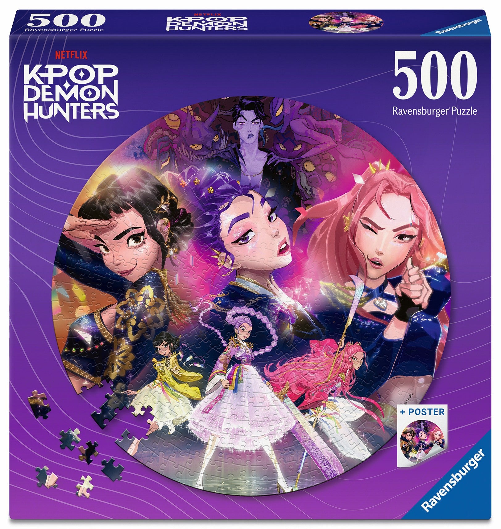Puslespill 500 KPop Demon hunters Rund Ravensburger