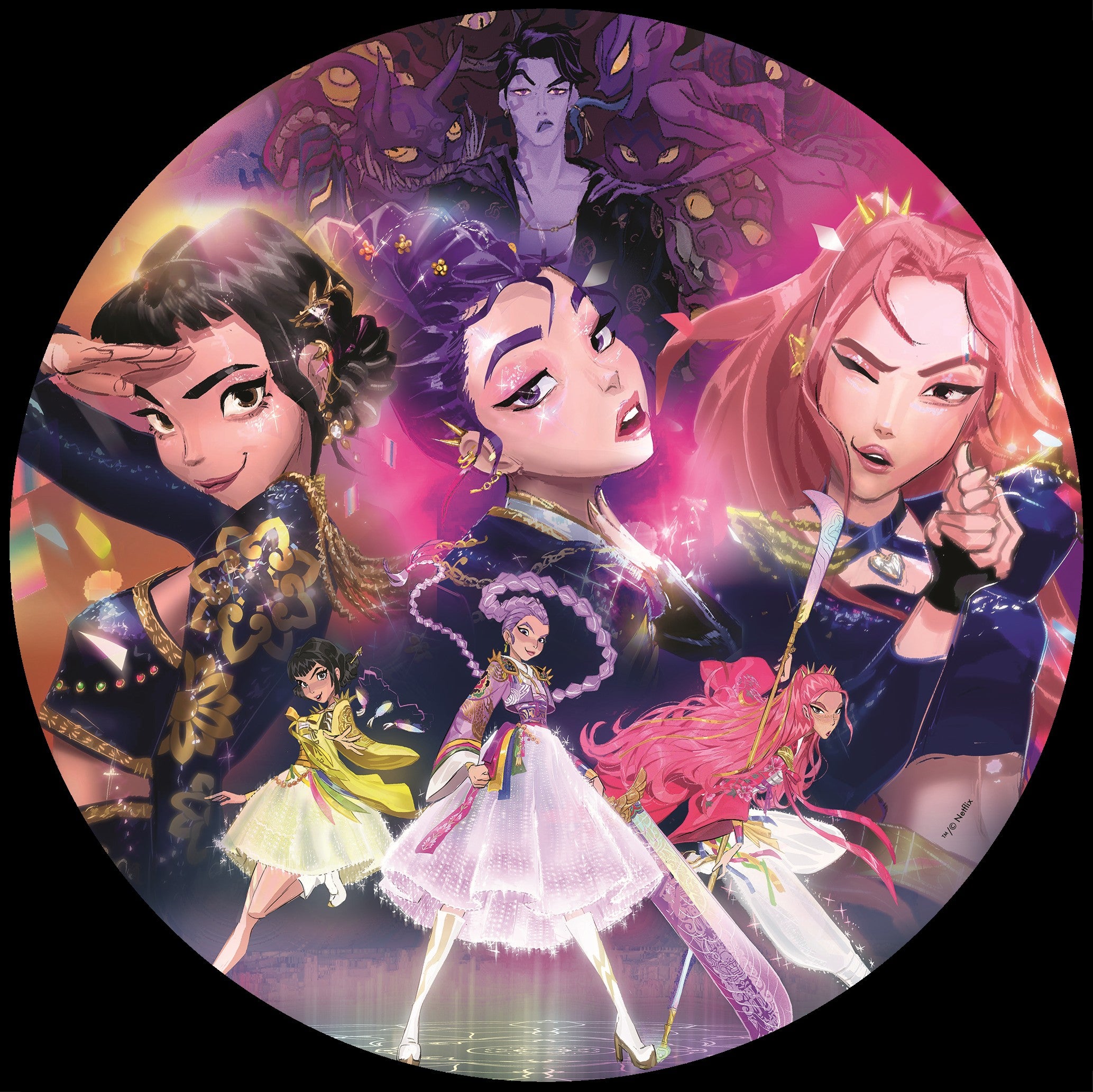 Puslespill 500 KPop Demon hunters Rund Ravensburger