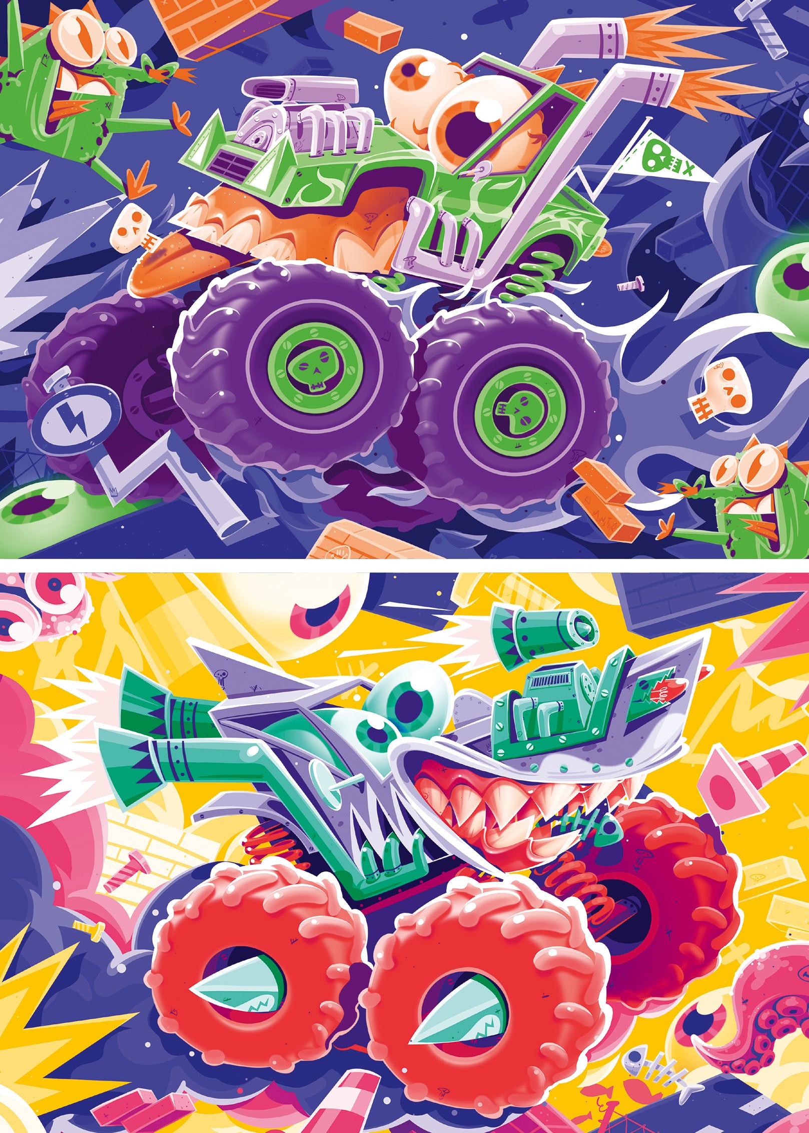 Puslespill 2x24 Monster Trucks Ravensburger