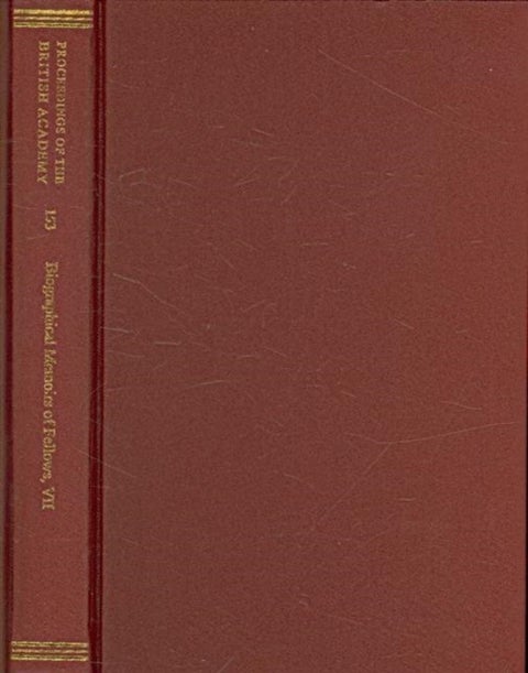 Biographical Memoirs of Fellows, VII