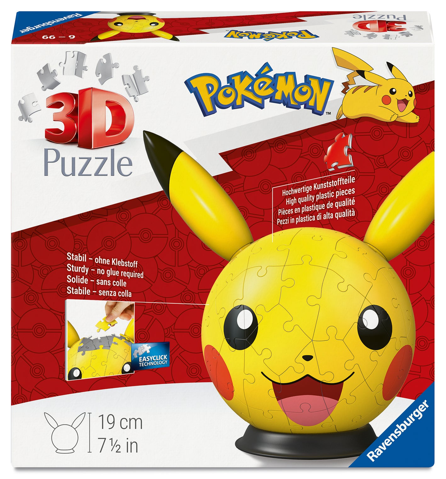 Puslespill 72 Pikachu med Ører Ravensburger