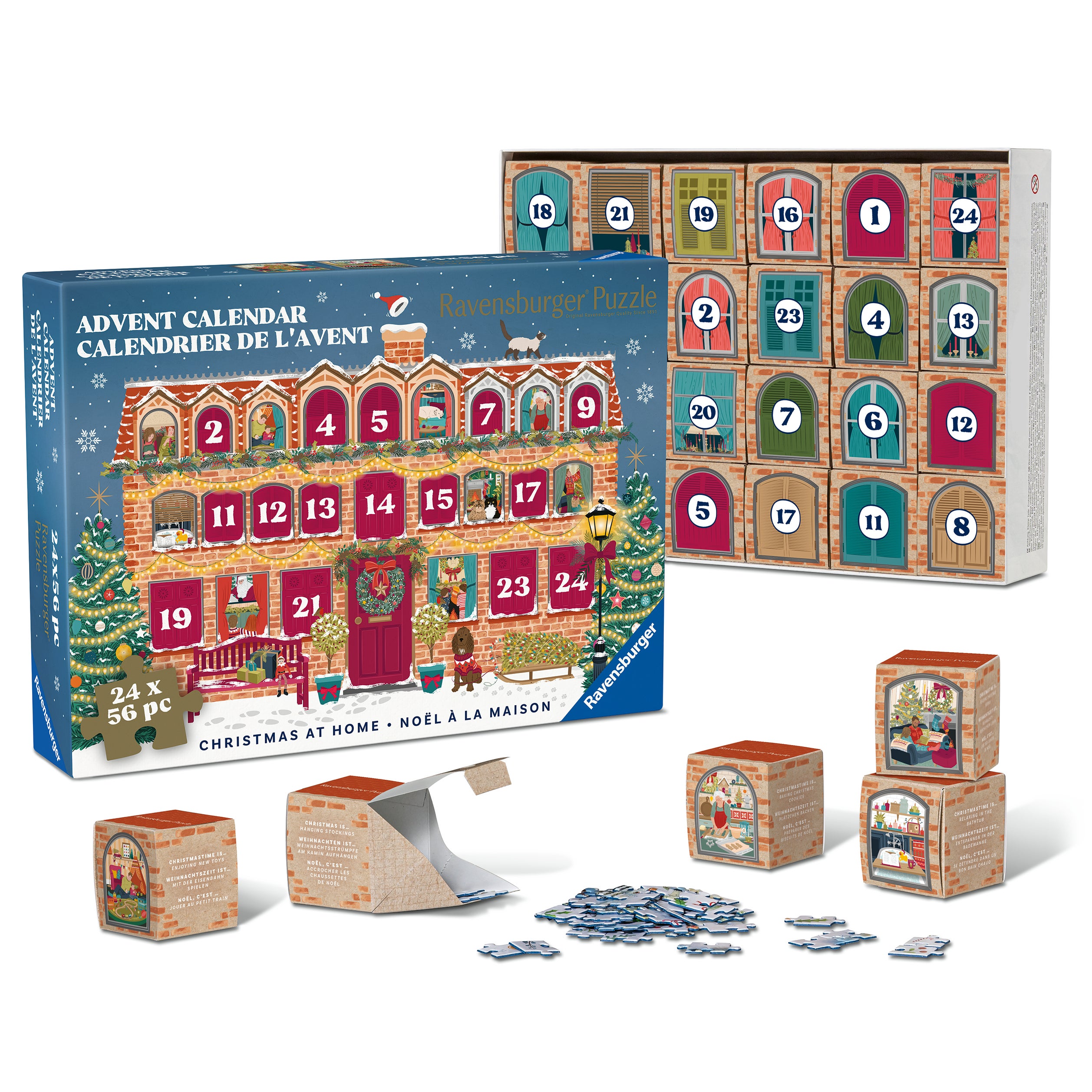 Puslespill 24x54 Adventskalender Hus Ravensburger