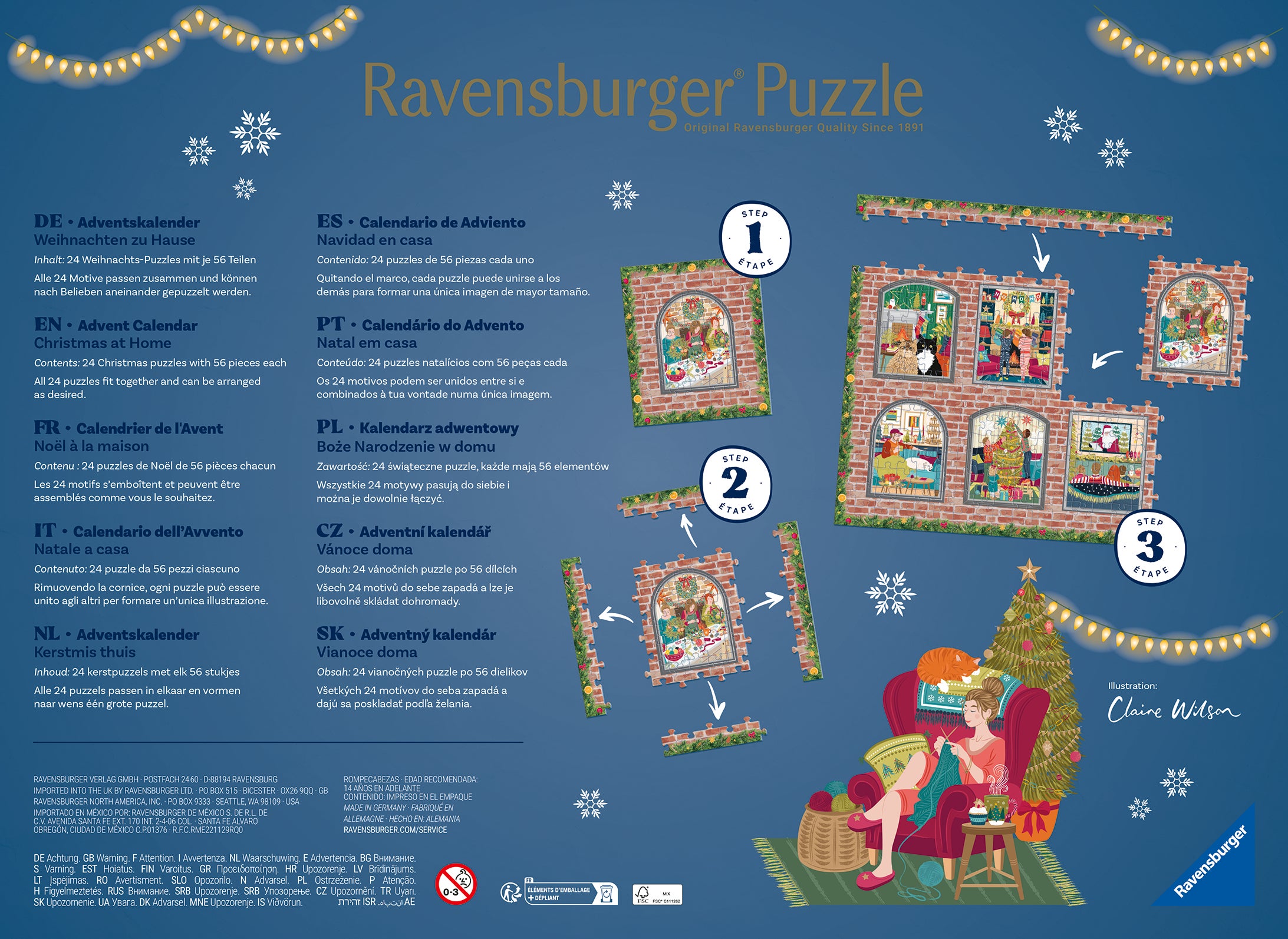 Puslespill 24x54 Adventskalender Hus Ravensburger