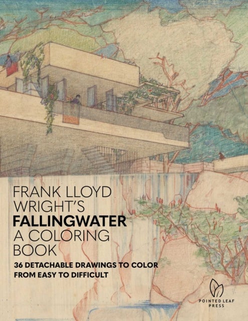 Frank Lloyd Wright's Fallingwater Coloring Book - 36 Detachable Drawings to Color from Easy to Difficult