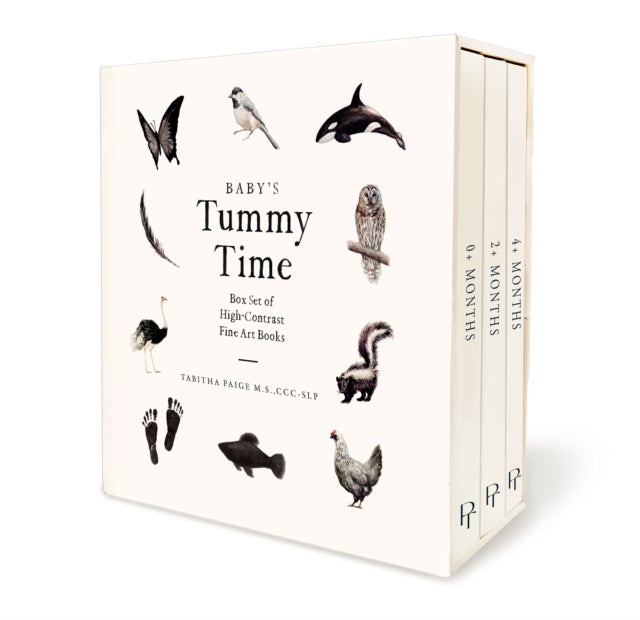 Baby's Tummy Time Book Box Set - A 3-Book Box Set of High-Contrast Art for Visual Stimulation at Tummy Time