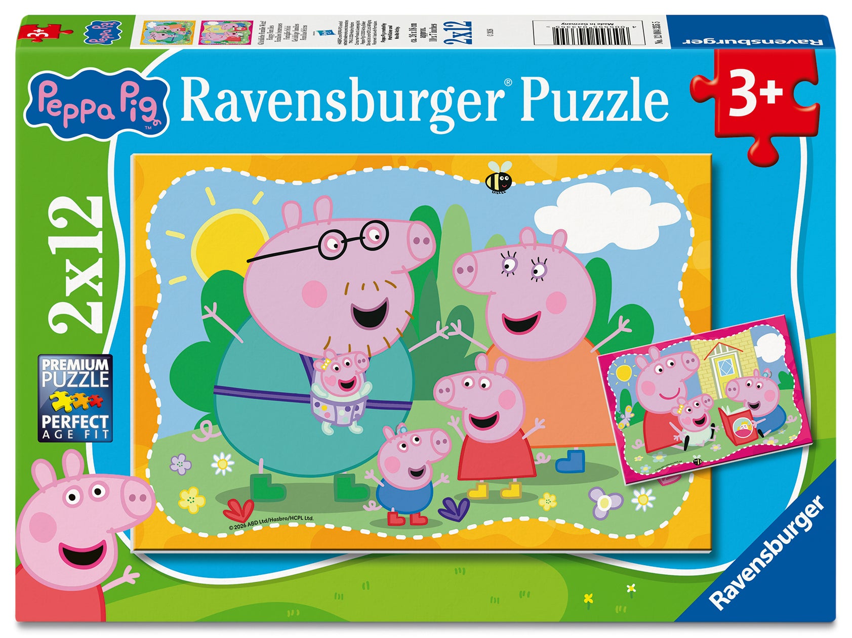 Puslespill 2x12 Peppa Gris Ravensburger