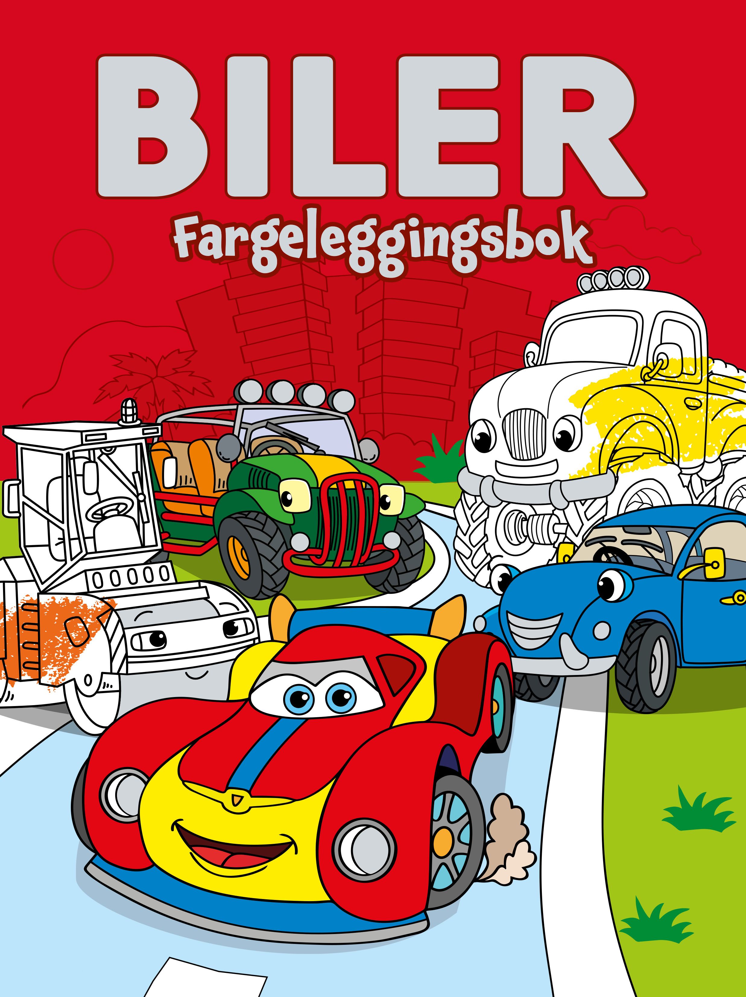 Biler - fargeleggingsbok