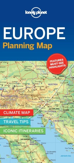 Lonely Planet Europe Planning Map - Easy-Fold, Full Colour Travel Map with Top Attractions, Itineraries & Themed Lists , Handy Slipcase for European Adventures