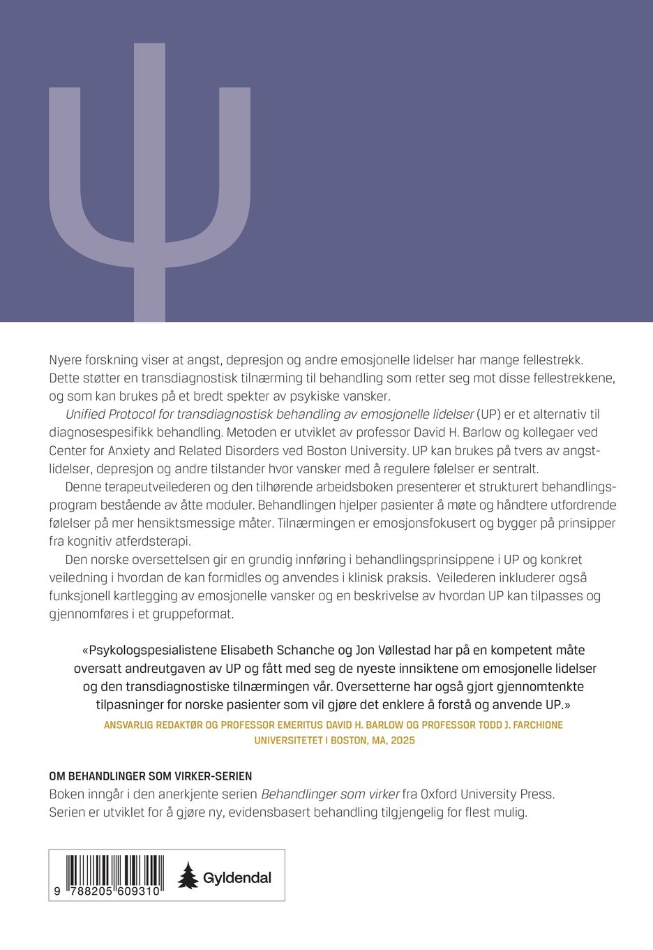Unified protocol for transdiagnostisk behandling av emosjonelle lidelser