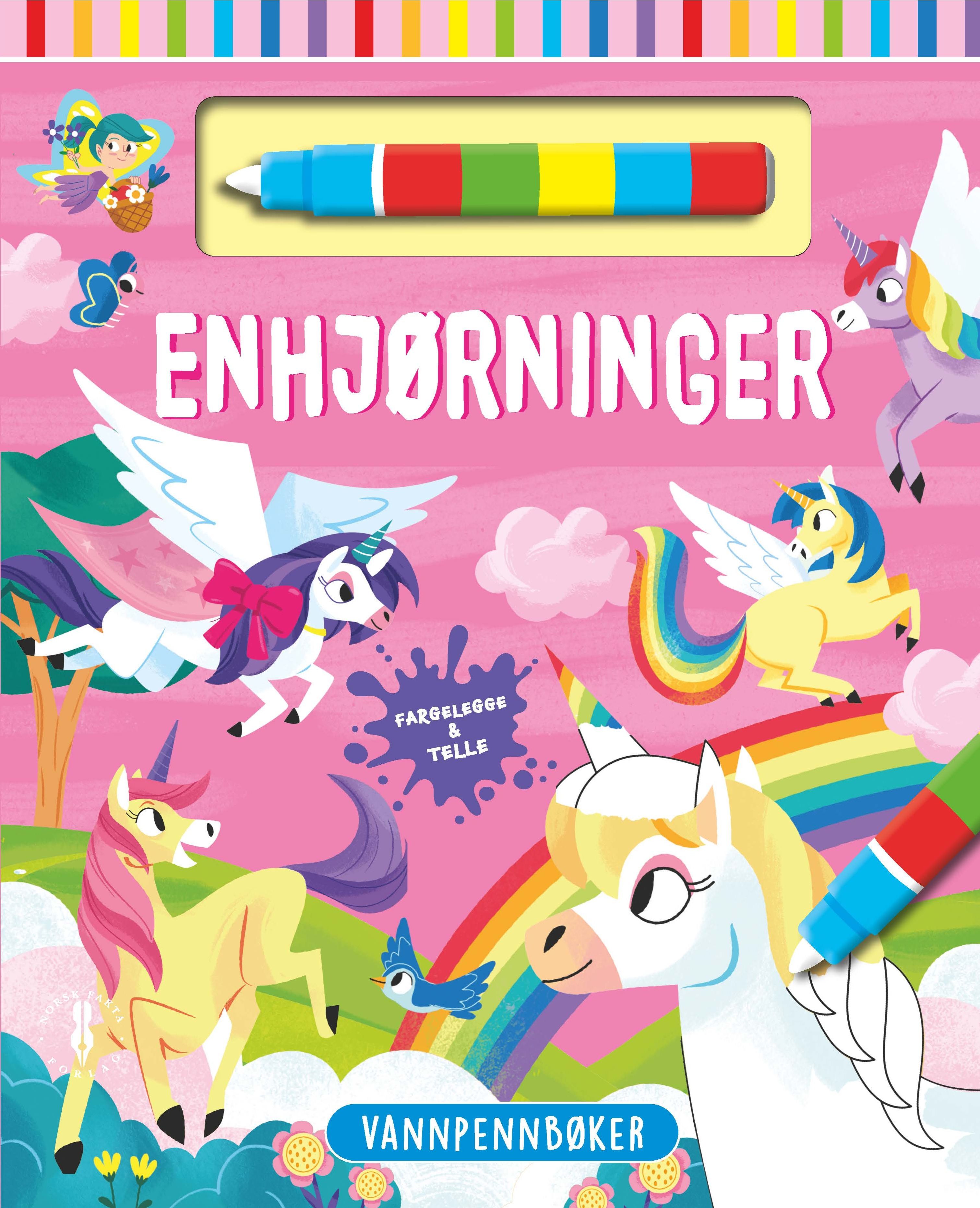 Enhjørninger - fargelegge & telle