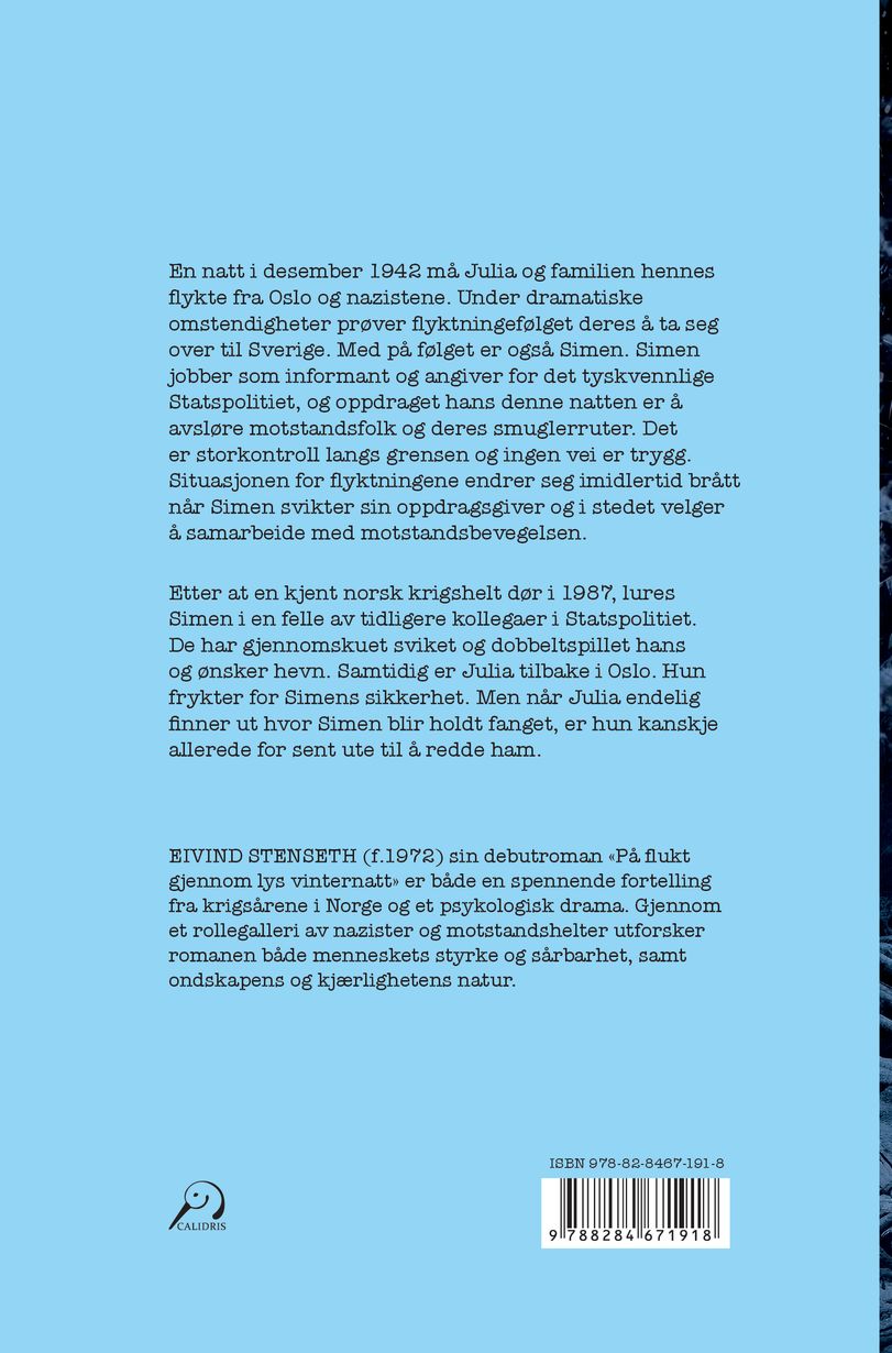 På flukt gjennom lys vinternatt