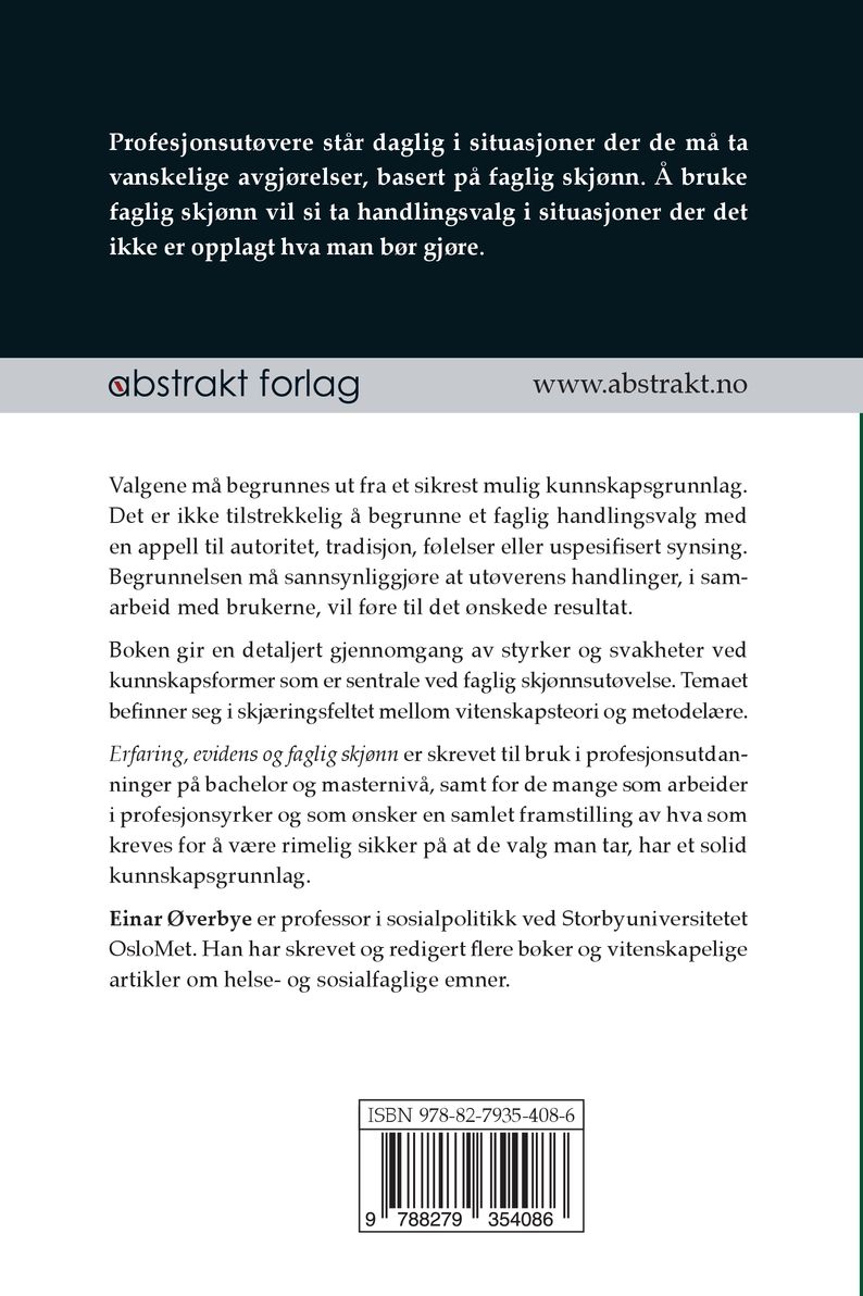 Erfaring, evidens og faglig skjønn