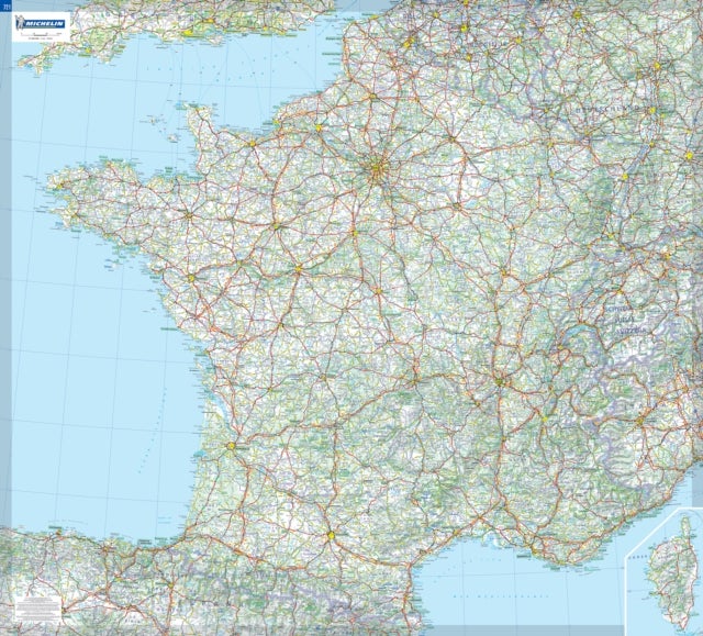 France - Michelin rolled & tubed wall map Encapsulated - Wall Map