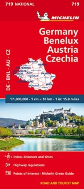 Germany, Benelux, Austria, Czech Republic - Michelin National Map 719 - Map