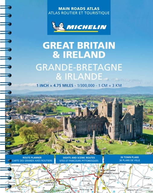 Great Britain & Ireland Main Roads Atlas (A4-Spiral, English-French) 2025