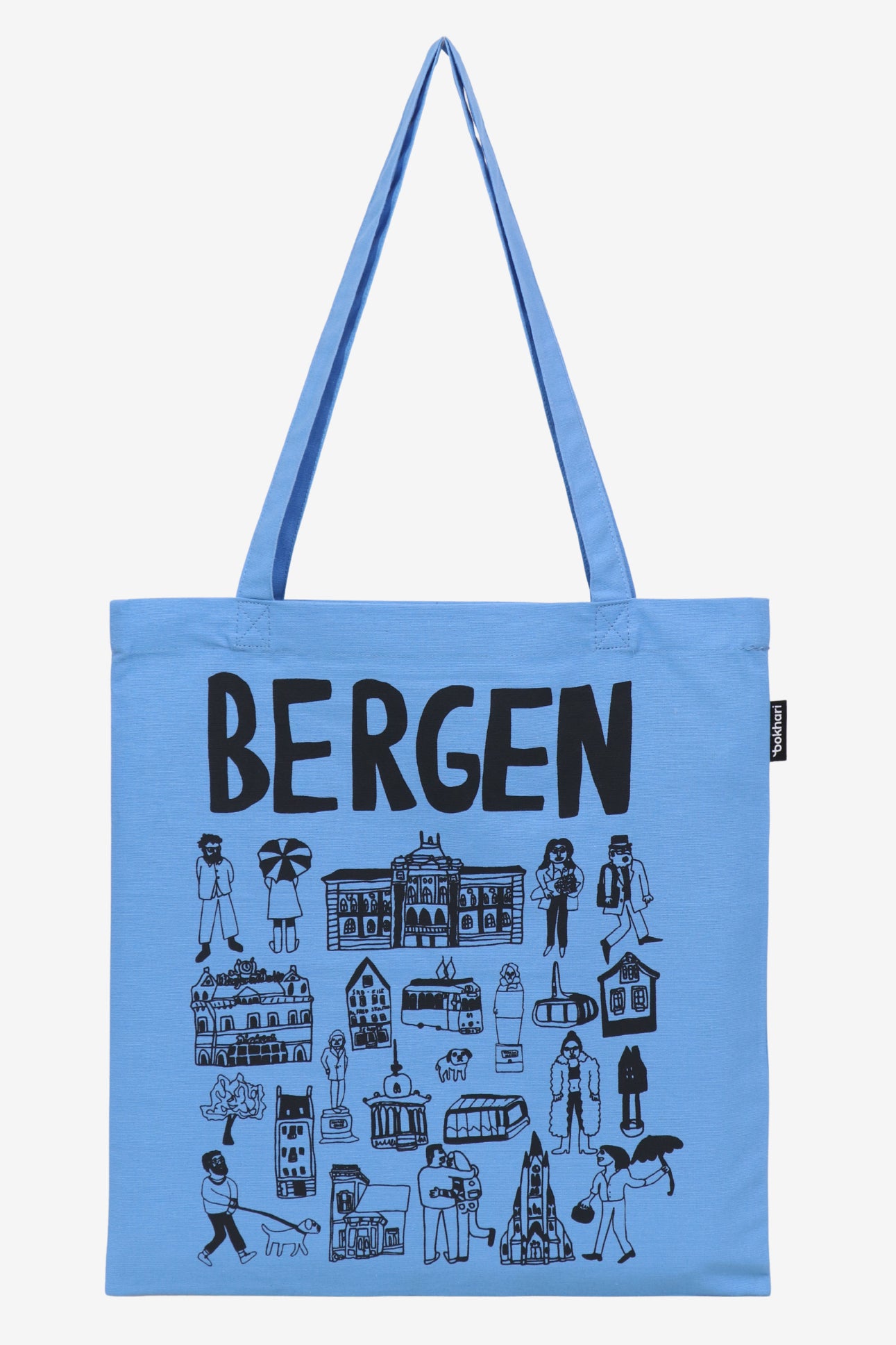 Handlenett Anette Moi Bergen blå