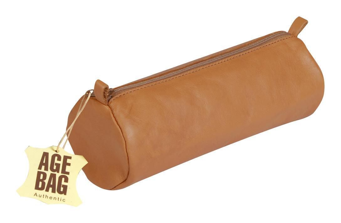 Pennal Age Bag Ø8x22 cm skinn brun