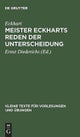 Meister Eckharts Reden Der Unterscheidung