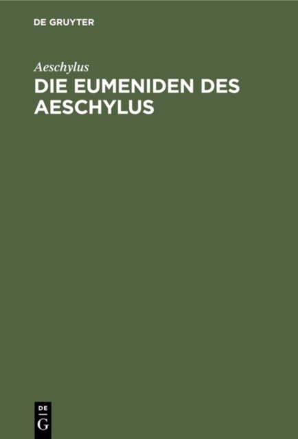 Eumeniden des Aeschylus