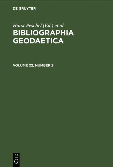 Bibliographia Geodaetica. Volume 22, Number 2
