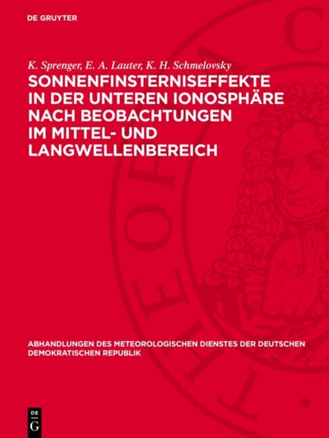 Sonnenfinsterniseffekte in Der Unteren Ionosphare Nach Beobachtungen Im Mittel- Und Langwellenbereich