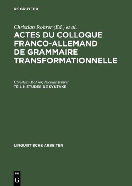 Études De Syntaxe