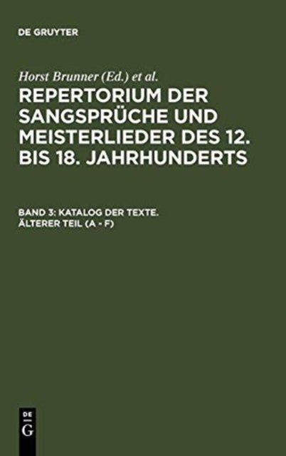 Katalog der Texte. Älterer Teil (A - F)