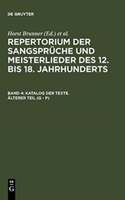 Katalog der Texte. Älterer Teil (G - P)