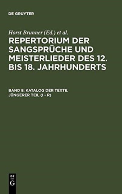 Katalog Der Texte. Jungerer Teil (I - R)