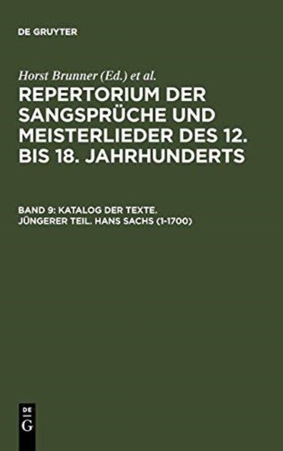 Katalog der Texte. Jüngerer Teil. Hans Sachs (1-1700)