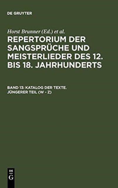 Katalog der Texte. Jüngerer Teil (W - Z)