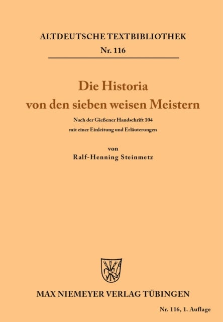 Historia von den sieben weisen Meistern und dem Kaiser Diocletianus