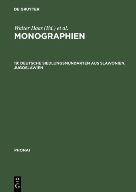 Deutsche Siedlungsmundarten Aus Slawonien, Jugoslawien