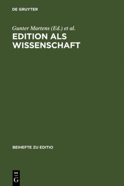 Edition Als Wissenschaft