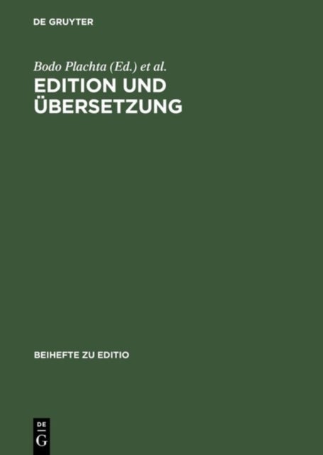 Edition Und Übersetzung