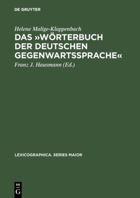 Das »Worterbuch Der Deutschen Gegenwartssprache«