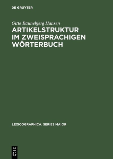 Artikelstruktur im zweisprachigen Worterbuch