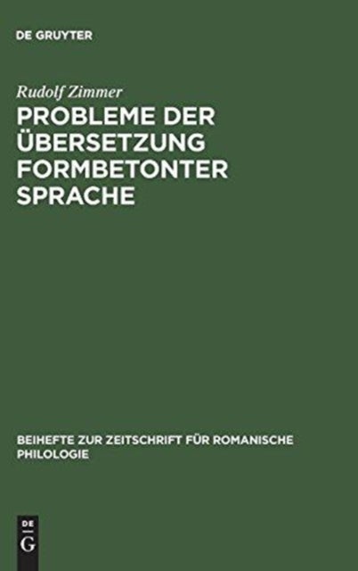 Probleme der Ubersetzung formbetonter Sprache