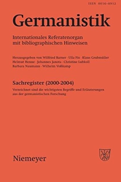 Germanistik, Sachregister (2000-2004) - Verzeichnet Sind Die Wichtigsten Begriffe Und Erlauterungen Aus Der Germanistischen Forschung