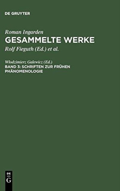 Schriften zur fruhen Phanomenologie
