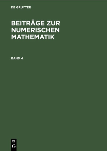 Beitrage zur Numerischen Mathematik
