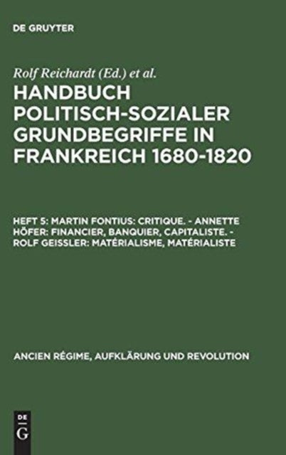 Handbuch politisch-sozialer Grundbegriffe in Frankreich 1680-1820, Heft 5, Martin Fontius