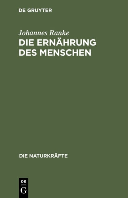 Die Ernahrung Des Menschen