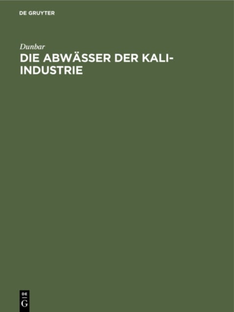 Die Abwasser Der Kali-Industrie