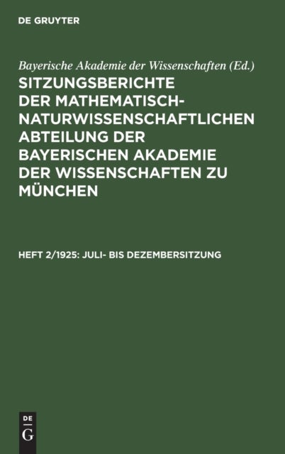 Juli- bis Dezembersitzung