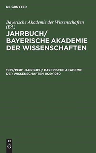 Jahrbuch/ Bayerische Akademie der Wissenschaften. 1929/1930