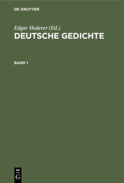 Deutsche Gedichte. Band 1
