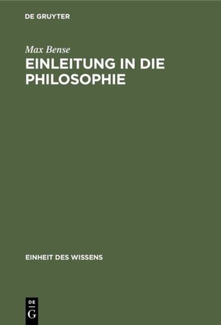 Einleitung in Die Philosophie